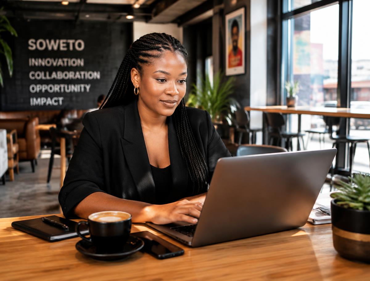 Small business owner working online